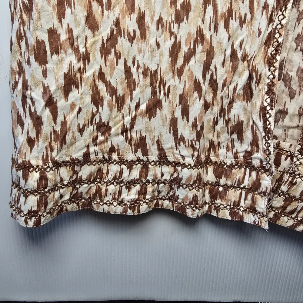 NWT aerie Leopard Print Spaghetti Strap Maxi Dress Beaded Strap Front Slit SizeL - Picture 7 of 15
